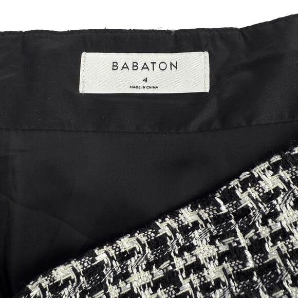 BABATON Aritzia Bryn Tweed Mini Skirt Sz 4 Black Espace - Picture 5 of 8